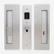 Cavilock - CL400B0129 - Cavity Sliders Magnetic Privacy Pocket Door Set, Snib LH (Left Hand)/ Emerg RH, Satin Chrome, for 1 3/8" Door Thickness