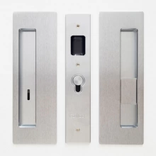 Cavilock - CL400B0133 - Cavity Sliders Magnetic Privacy Pocket Door Set, Emerg LH/Snib RH (Right Hand), Satin Chrome, for 1 3/4" Door Thickness
