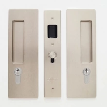 Cavilock - CL400C0329 - Cavity Sliders Magnetic Key Locking Pocket Door Set, Key/Key, Satin Nickel, for 1 3/8" Door Thickness
