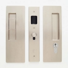 Cavilock - CL400C0337 - Cavity Sliders Magnetic Key Locking Pocket Door Set, Snib LH (Left Hand)/Key RH (Right Hand), Satin Nickel, for 1 3/4" Door Thickness