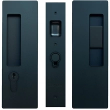 Cavilock - CL400C0428 - Cavity Sliders Magnetic Key Locking Pocket Door Set, Key LH (Left Hand)/Snib RH (Right Hand), Matte Black, for 1 3/8" Door Thickness