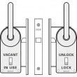 Cavilock<br />CL100B3015 - Cavity Sliders CL100 ADA Indicator Lock - Right Hand - Satin Chrome