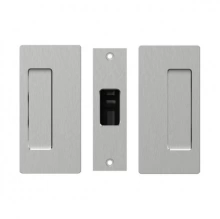 Cavilock - CL205A0016 - Passage Pocket Door Set, Non-Magnetic, Satin Chrome, for 1-3/4" Door Thickness