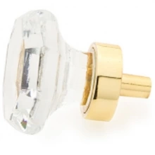 Schaub<br />71-C-03 - Stargaze Octagonal Clear Knob, Polished Brass, 1-1/4"  Diameter