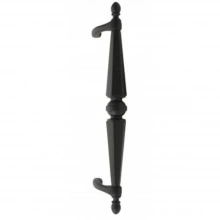 First Impressions Custom Door Pulls - DLW5 CRGFBR - First Impressions DLW5 CRGFBR Delaware 5 - Door Pull - 1" Tubular Tapered and Beveled Cone Grip with (1) Ball Center Connector and Decorative Finials,