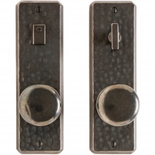 Rocky Mountain Hardware<br />E30409/E30407 - Privacy Mortise Lock Set - 2-1/2" x 8" Hammered Escutcheons