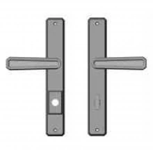 Rocky Mountain Hardware - E30467/E30466 - 1-3/4" x 11" Hammered Multi-Point Entry Set Escutcheon, American Cylinder - Entry, Lever High