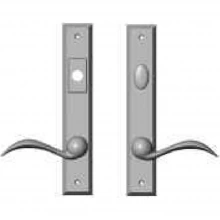 Rocky Mountain Hardware<br />E425/E427 - 1 3/4" x 10" Rectangular Multi-Point Entry Set Escutcheon, American Cylinder - Entry, Lever Low (105 mm c-c)