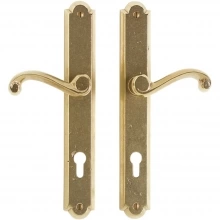 Rocky Mountain Hardware - E719/E719 - 1-3/8" x 11" Arched Multi-Point Entry Set Escutcheon, Profile Cylinder - Entry, Lever High