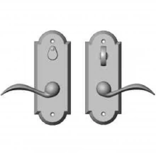 Rocky Mountain Hardware - EB77/EB76 - Privacy Mortise Lock Set - 2-1/2" x 6-1/2" Arched Escutcheons