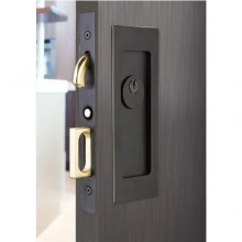 Emtek - 2113 - Modern Rectangular Keyed Pocket Door Mortise Lock