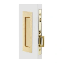 Emtek - 2193 - Knurled Narrow Modern Rectangular Keyed Pocket Door Mortise Lock