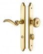 Emtek<br />7243 - 1-1/2" X 11" - Thumbturn Privacy Brass Stretto Concord Non-Keyed Sideplate