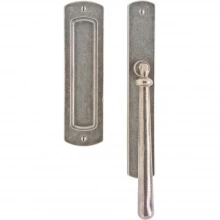 Rocky Mountain Hardware<br />FP249/E530 - Lift & Slide Set - 2-1/2" x 9" Flush Pull with 1-3/4" x 11" Interior Curved Escutcheons