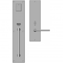 Rocky Mountain Hardware - G206/E262 - Entry Mortise Lock Set - 3-1/2" x 18" Exterior with 3-1/2" x 13" Interior Metro Escutcheons 