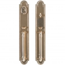Rocky Mountain Hardware<br />G30633/G30632 - Entry Mortise Lock Set - 3" x 19" Corbel Arched Escutcheons