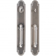 Rocky Mountain Hardware<br />G30636/G30635 Grips both sides - Pull/Pull Dead Bolt - 3-1/2" x 22" Corbel Arched Escutcheons