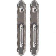 Rocky Mountain Hardware<br />G30633/G30633 Grips both sides - Pull/Pull Double Cylinder Dead Bolt - 3" x 19" Corbel Arched Escutcheons
