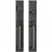 Rocky Mountain Hardware<br />G30733/G30732 - Entry Mortise Lock Set - 3" x 19" Corbel Rectangular Escutcheons