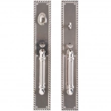 Rocky Mountain Hardware<br />G30736/G30735 - Entry Mortise Lock Set - 3-1/2" x 22" Corbel Rectangular Escutcheons