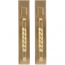 Rocky Mountain Hardware<br />G320/G320 Grips both sides - Pull/Pull Double Cylinder Dead Bolt - 3-1/2" x 20" Stepped Escutcheons