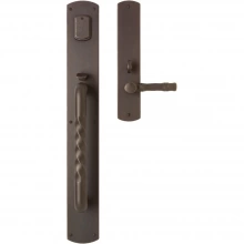 Rocky Mountain Hardware - G505/E513 - Entry Mortise Lock Set - 3-1/2" x 26" Exterior with 2-1/2" x 11" Interior Curved Escutcheons