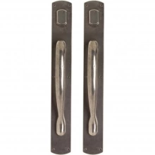Rocky Mountain Hardware - G505/G505 Grips both sides - Pull/Pull Double Cylinder Dead Bolt - 3-1/2" x 26" Curved Escutcheons