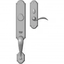 Rocky Mountain Hardware<br />G572/E723 - Entry Mortise Lock Set - 3" x 20" Exterior with 2-1/2" x 9" Interior Arched Escutcheons