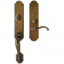 Rocky Mountain Hardware - G572/E728 - Entry Mortise Lock Set - 3" x 20" Exterior with 3" x 13" Interior Arched Escutcheons