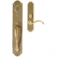 Rocky Mountain Hardware - G770/E721 - Entry Mortise Lock Set - 3-1/2" x 20" Exterior with 2-1/2" x 11" Interior Arched Escutcheons