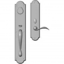 Rocky Mountain Hardware<br />G770/E728 - Entry Mortise Lock Set - 3-1/2" x 20" Exterior with 3" x 13" Interior Arched Escutcheons