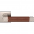 Turnstyle Designs<br />HR1468 - Hammered Recess Leather, Door Lever, Square Stitch Out