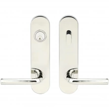 INOX Unison Hardware<br />LA101 TL4 - Tubular Cologne Lever with LA Oval Plate in AISI 304 Stainless Steel
