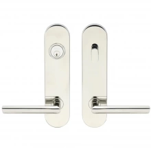INOX Unison Hardware<br />LA107 TL4 - Tubular Stockholm Lever with LA Oval Plate in AISI 304 Stainless Steel
