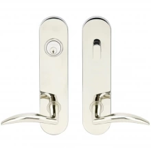 INOX Unison Hardware<br />LA210 TL4 - Tubular Air-Stream Lever with LA Oval Plate in AISI 304 Stainless Steel