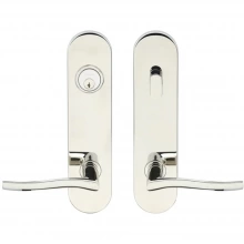 INOX Unison Hardware<br />LA225 TL4 - Tubular Waterfall Lever with LA Oval Plate in AISI 304 Stainless Steel