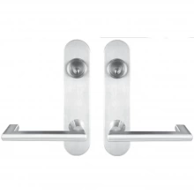 INOX Unison Hardware<br />LA244 TL4 - Tubular Twilight Lever with LA Oval Plate in AISI 304 Stainless Steel