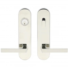 INOX Unison Hardware<br />LA345 TL4 - Tubular Tokyo Lever with LA Oval Plate in AISI 304 Stainless Steel