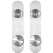 INOX Unison Hardware<br />LA380 TL4 - Tubular Polaris Knob with LA Oval Plate in AISI 304 Stainless Steel