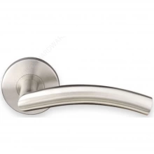 INOX Unison Hardware<br />RA104 TL4 - Tubular Brussels Lever with RA Rosette in AISI 304 Stainless Steel