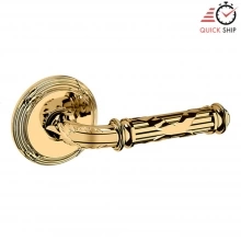 Baldwin - 5122.003.PASS IN STOCK - 5122 Lever w/ 5021 Rose - Passage Set, Lifetime Polished Brass Finish 5122003PASS Quick Ship