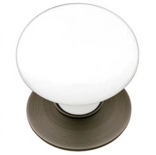 Emtek<br />86001 - Ice White Porcelain Cabinet Knob 1-3/8"