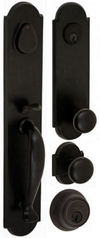 Rock Ridge Sandcast Brass- Handlesets/Entry Plates and matching knob/lever/deadbolt sets 