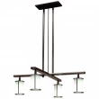 Rocky Mountain Hardware<br />C450-LED - Cross Arm Chandelier with Round Glass and LED Lamps