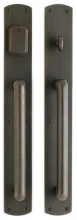 Rocky Mountain Hardware - G501/G502 Grips both sides - Pull/Pull Dead Bolt - 2-3/4" x 20" Curved Escutcheons
