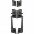 Emtek<br />453424 - Rustic Modern Rectangular Sectional Grip by Grip Entrance Handleset - Single Cylinder