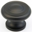 Schaub<br />704-FB - Solid Brass, Traditional, Round Knob, 1-1/2" diameter, Flat Black finish