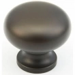 Schaub<br />706-10B - Solid Brass, Traditional, Round Knob, 1-1/4" diameter, Oil Rubbed Bronze finish