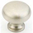 Schaub<br />706-15  - Solid Brass, Traditional, Round Knob, 1-1/4" diameter, Satin Nickel finish