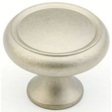 Schaub - 711-DN - Solid Brass, Traditional, Round Knob 1-1/4" diameter, Distressed NIckel finish